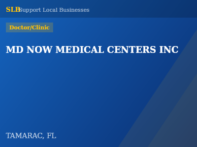 MD NOW MEDICAL CENTERS INC — Doctor/Clinic in TAMARAC, FL