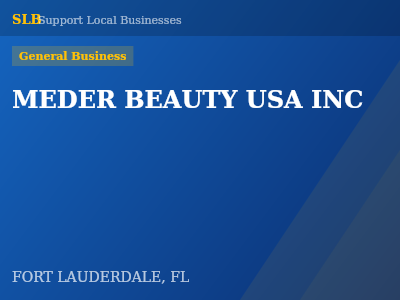 MEDER BEAUTY USA INC — General Business in FORT LAUDERDALE, FL