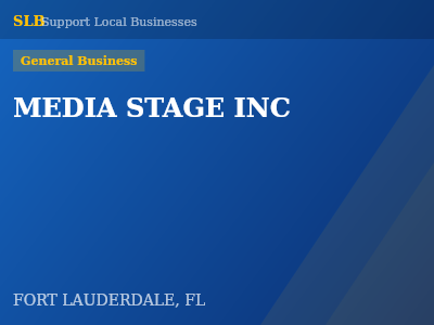 MEDIA STAGE INC — General Business in FORT LAUDERDALE, FL