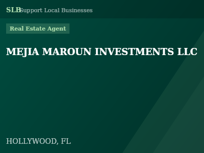 MEJIA MAROUN INVESTMENTS LLC — Real Estate Agent in HOLLYWOOD, FL
