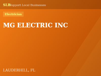 MG ELECTRIC INC — Electrician in LAUDERHILL, FL