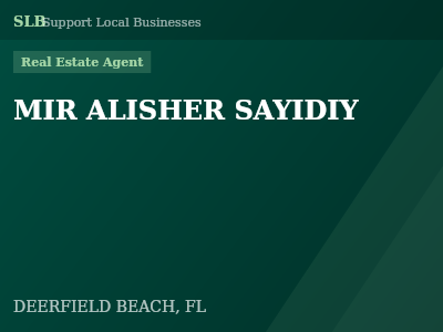 MIR ALISHER SAYIDIY — Real Estate Agent in DEERFIELD BEACH, FL