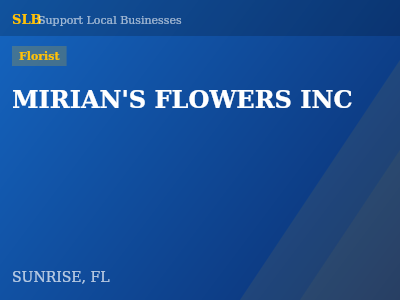 MIRIAN'S FLOWERS INC — Florist in SUNRISE, FL
