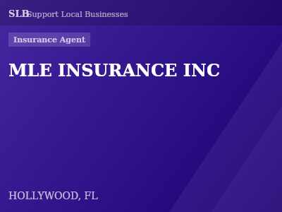 MLE INSURANCE INC — Insurance Agent in HOLLYWOOD, FL