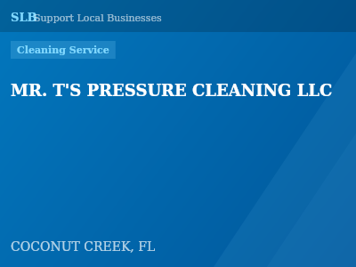 MR. T'S PRESSURE CLEANING LLC — Cleaning Service in COCONUT CREEK, FL