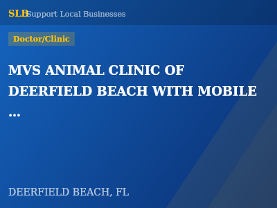 MVS ANIMAL CLINIC OF DEERFIELD BEACH WITH MOBILE VETERINARY SERV — Doctor/Clinic in DEERFIELD BEACH, FL