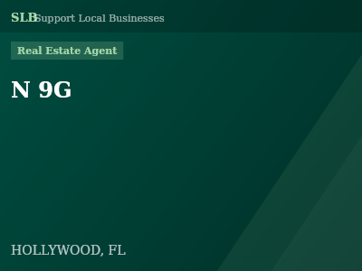 N 9G — Real Estate Agent in HOLLYWOOD, FL