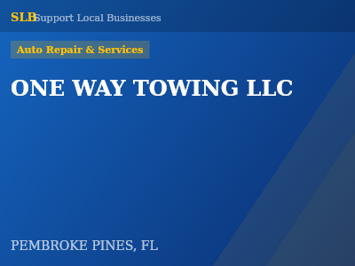 ONE WAY TOWING LLC — Auto Repair & Services in PEMBROKE PINES, FL