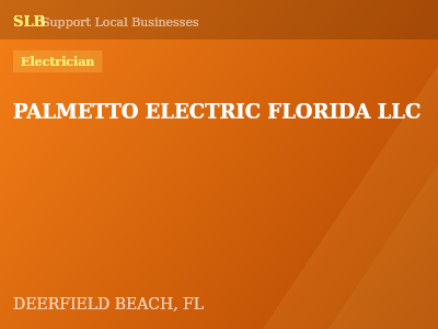 PALMETTO ELECTRIC FLORIDA LLC — Electrician in DEERFIELD BEACH, FL