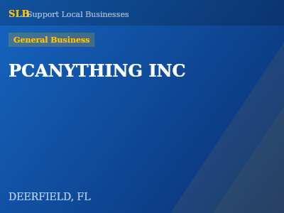 PCANYTHING INC — General Business in DEERFIELD, FL