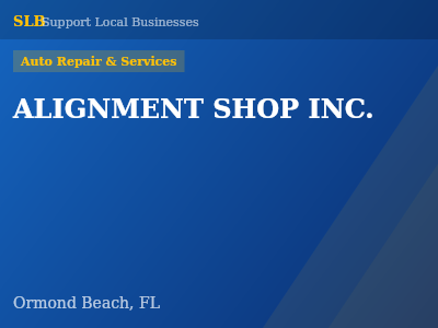 ALIGNMENT SHOP INC. — Auto Repair & Services in Ormond Beach, FL