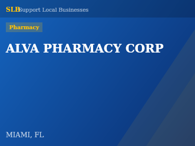 ALVA PHARMACY CORP — Pharmacy in MIAMI, FL