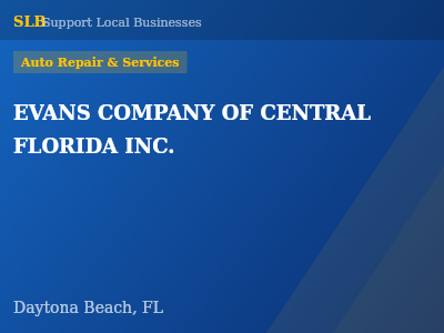 EVANS COMPANY OF CENTRAL FLORIDA INC. — Auto Repair & Services in Daytona Beach, FL