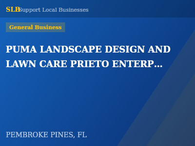 PUMA LANDSCAPE DESIGN AND LAWN CARE PRIETO ENTERPRISES INC — General Business in PEMBROKE PINES, FL