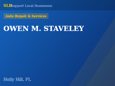 OWEN M. STAVELEY — Auto Repair & Services in Holly Hill, FL