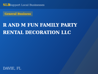 R AND M FUN FAMILY PARTY RENTAL DECORATION LLC — General Business in DAVIE, FL