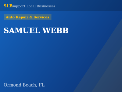 SAMUEL WEBB — Auto Repair & Services in Ormond Beach, FL