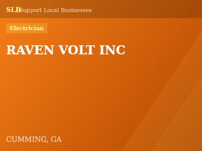RAVEN VOLT INC — Electrician in CUMMING, GA