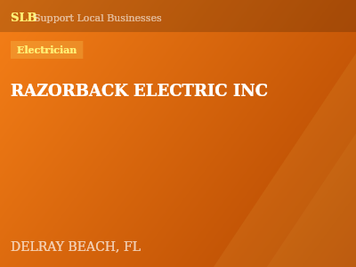 RAZORBACK ELECTRIC INC — Electrician in DELRAY BEACH, FL