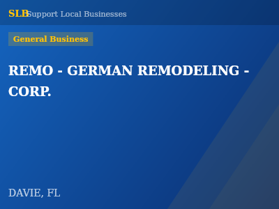 REMO - GERMAN REMODELING - CORP. — General Business in DAVIE, FL