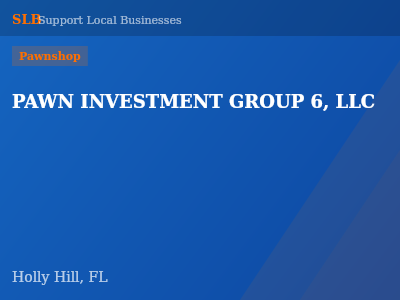 PAWN INVESTMENT GROUP 6, LLC — Pawnshop in Holly Hill, FL