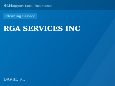 RGA SERVICES INC — Cleaning Service in DAVIE, FL