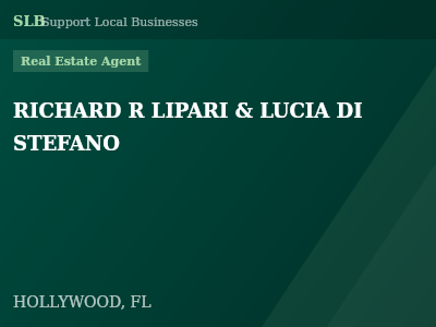 RICHARD R LIPARI & LUCIA DI STEFANO — Real Estate Agent in HOLLYWOOD, FL
