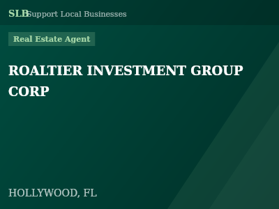 ROALTIER INVESTMENT GROUP CORP — Real Estate Agent in HOLLYWOOD, FL