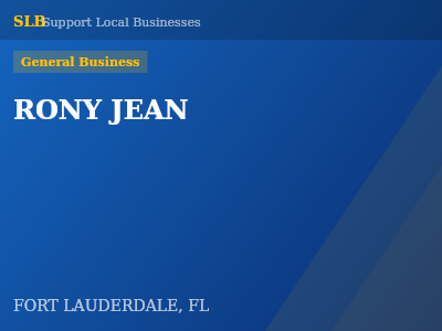 RONY JEAN — General Business in FORT LAUDERDALE, FL