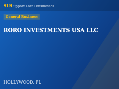 RORO INVESTMENTS USA LLC — General Business in HOLLYWOOD, FL
