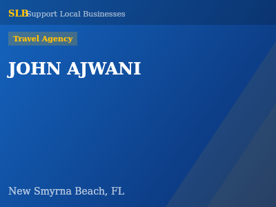 JOHN AJWANI — Travel Agency in New Smyrna Beach, FL