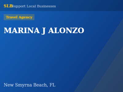 MARINA J ALONZO — Travel Agency in New Smyrna Beach, FL