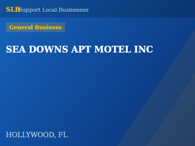SEA DOWNS APT MOTEL INC — General Business in HOLLYWOOD, FL