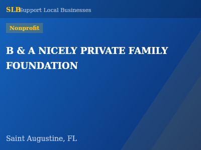 B & A NICELY PRIVATE FAMILY FOUNDATION — Nonprofit in Saint Augustine, FL