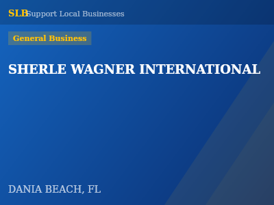 SHERLE WAGNER INTERNATIONAL — General Business in DANIA BEACH, FL