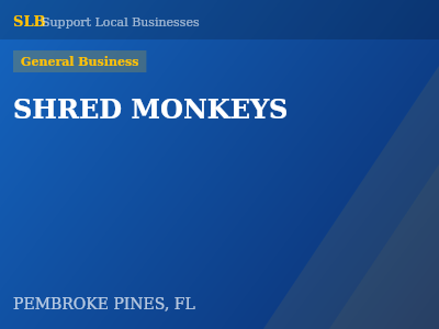 SHRED MONKEYS — General Business in PEMBROKE PINES, FL