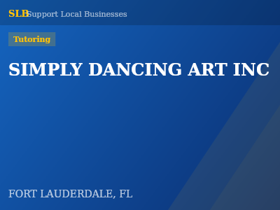 SIMPLY DANCING ART INC — Tutoring in FORT LAUDERDALE, FL