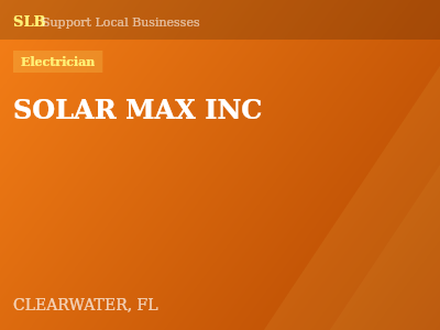 SOLAR MAX INC — Electrician in CLEARWATER, FL