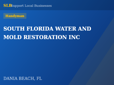 SOUTH FLORIDA WATER AND MOLD RESTORATION INC — Handyman in DANIA BEACH, FL