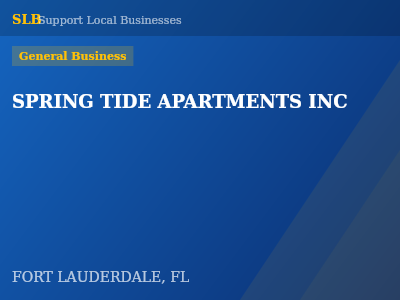 SPRING TIDE APARTMENTS INC — General Business in FORT LAUDERDALE, FL