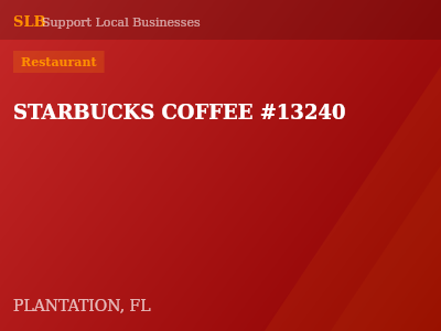 STARBUCKS COFFEE #13240 — Restaurant in PLANTATION, FL