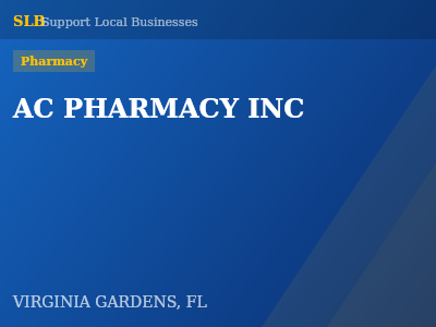 AC PHARMACY INC — Pharmacy in VIRGINIA GARDENS, FL