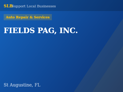FIELDS PAG, INC. — Auto Repair & Services in St Augustine, FL