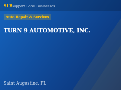TURN 9 AUTOMOTIVE, INC. — Auto Repair & Services in Saint Augustine, FL