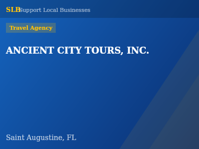 ANCIENT CITY TOURS, INC. — Travel Agency in Saint Augustine, FL