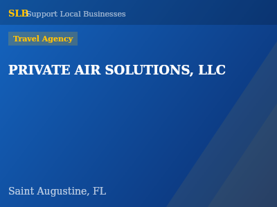 PRIVATE AIR SOLUTIONS, LLC — Travel Agency in Saint Augustine, FL