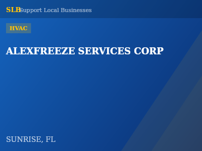 ALEXFREEZE SERVICES CORP — HVAC in SUNRISE, FL