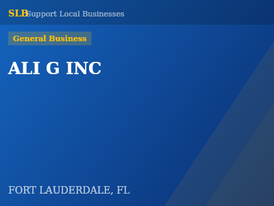 ALI G INC — General Business in FORT LAUDERDALE, FL