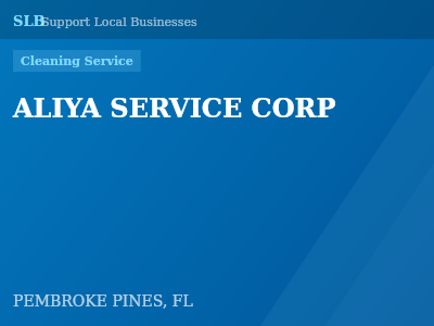 ALIYA SERVICE CORP — Cleaning Service in PEMBROKE PINES, FL