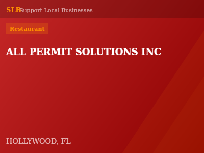 ALL PERMIT SOLUTIONS INC — Restaurant in HOLLYWOOD, FL